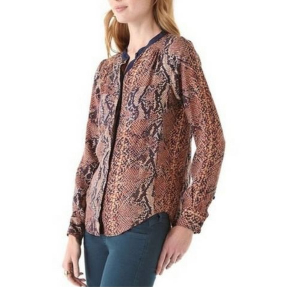 Rebecca Taylor Python Print Silk Blouse (Size 2)